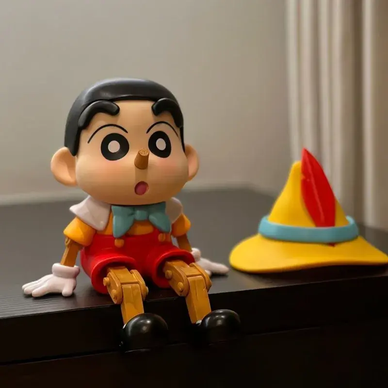 Puppet Crayon Shin-chan Figurine Cosplay Pinocchio Series Blockhead Anime Figure Ornament Action Model Collection Birthday Gifts