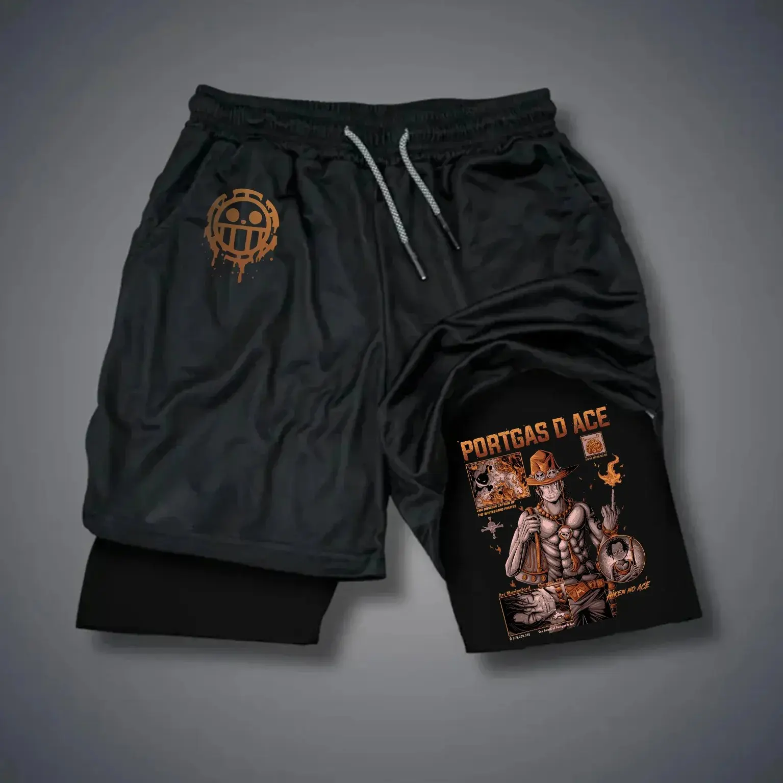 2025 Trendy One Piece Shorts - Retro Y2K Anime Beach Shorts, Quick-Dry Fabric Perfect for Summer, Jogging & Otaku Fashion