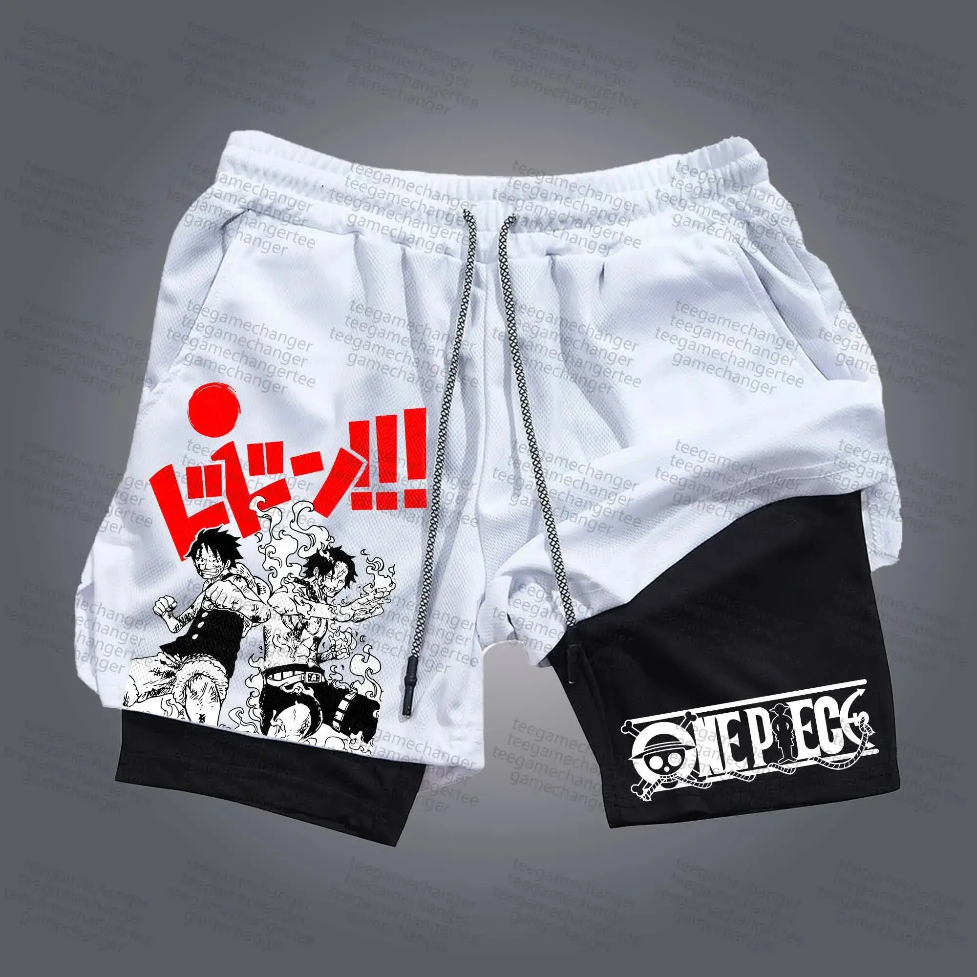 2025 Trendy One Piece Shorts - Retro Y2K Anime Beach Shorts, Quick-Dry Fabric Perfect for Summer, Jogging & Otaku Fashion