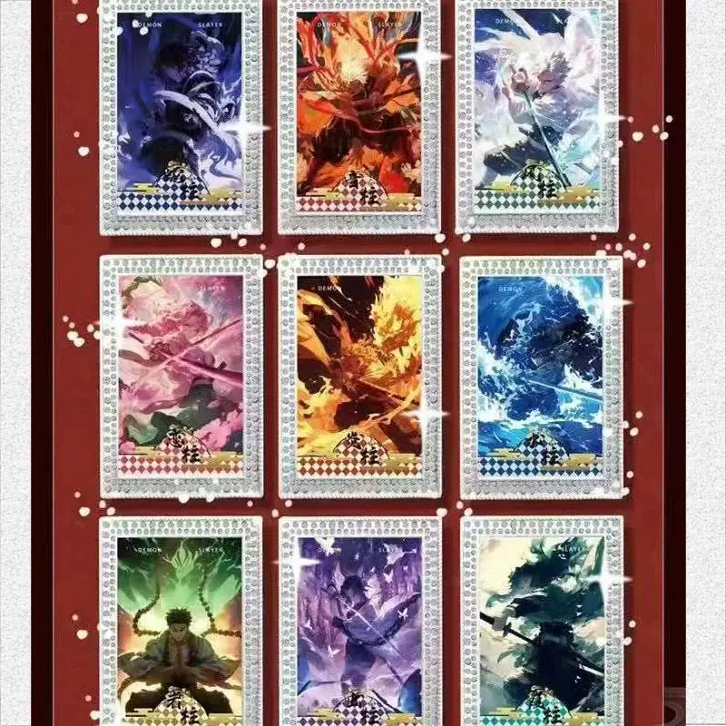 Demon Slayer Collection Cards Booster Box Luminescent Enamel Bricks Kid Toys Playing Cards Tables Games