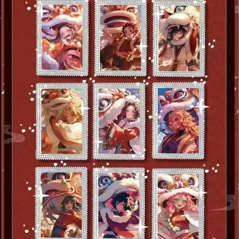 Demon Slayer Collection Cards Booster Box Luminescent Enamel Bricks Kid Toys Playing Cards Tables Games