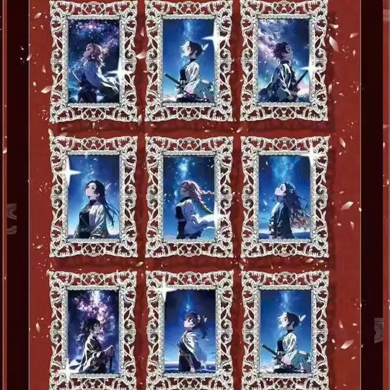 Demon Slayer Collection Cards Booster Box Luminescent Enamel Bricks Kid Toys Playing Cards Tables Games