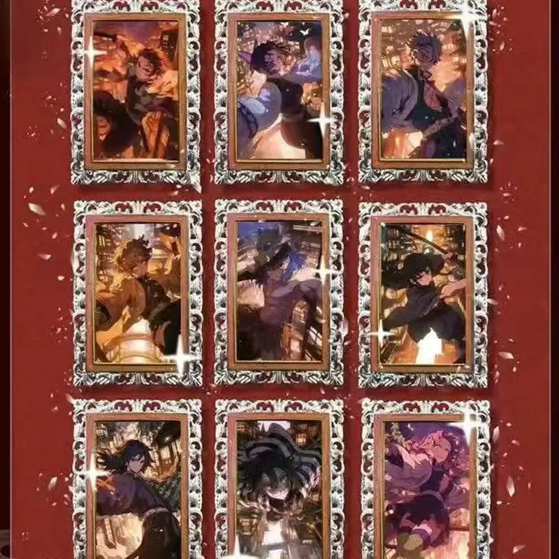 Demon Slayer Collection Cards Booster Box Luminescent Enamel Bricks Kid Toys Playing Cards Tables Games