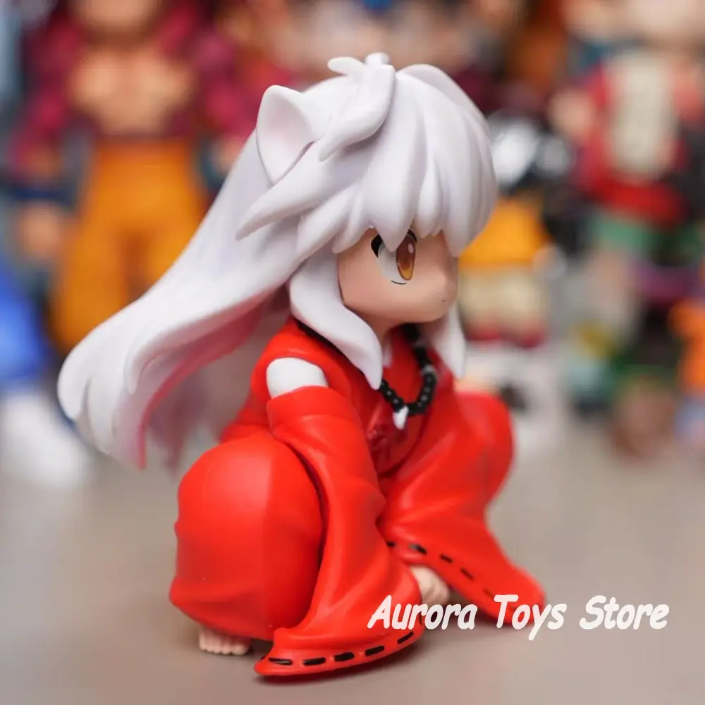 10cm/3.94in Anime INUYASHA Figure Cute Inuyasha Action Figure PVC Collectible Model Toys Desktop Decor Statue Birthday Gifts