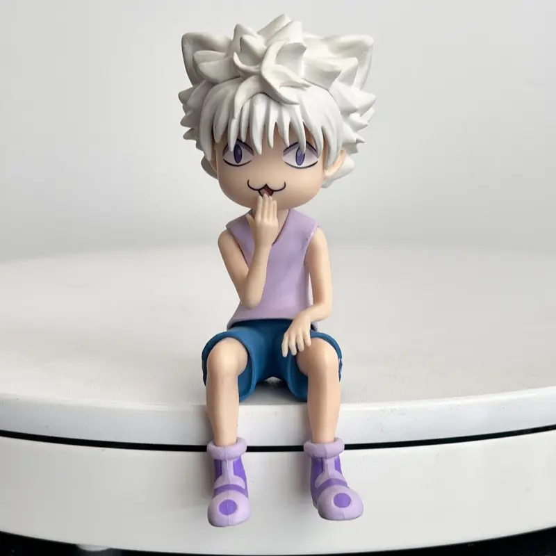 Anime Hunter Hunter Figure Killua Zoldyck Cute Baby Face Sitting Pvc Model Statue Doll Collection Decoration Decor Kid Toy Gift