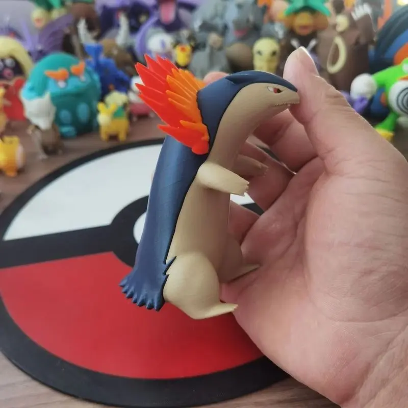 Cyndaquil Quilava Typhlosion Scale World 1:20 Diy 3d Printing Anime Figure Model Desktop Statue Collection Decoration Ornament