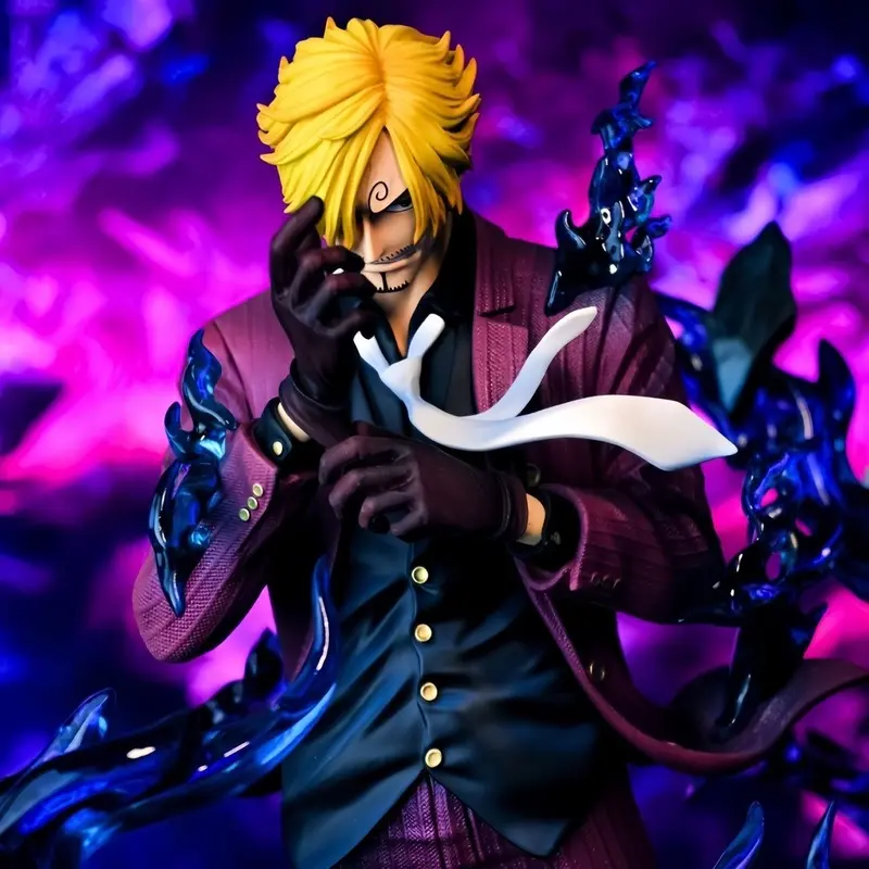 ONE PIECE 25cm Figure Sanji Anime Figures Pop Smoking Sanji Figurine Devil Foot Statue Pvc Collection Kids Toys Birthday Gifts ﻿