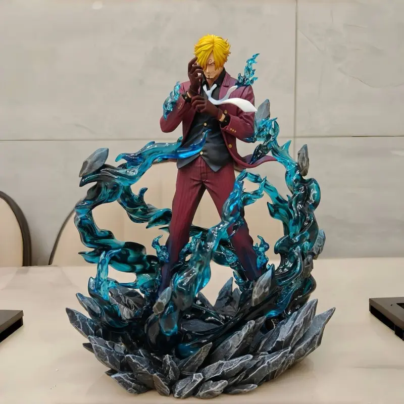 ONE PIECE 25cm Figure Sanji Anime Figures Pop Smoking Sanji Figurine Devil Foot Statue Pvc Collection Kids Toys Birthday Gifts ﻿