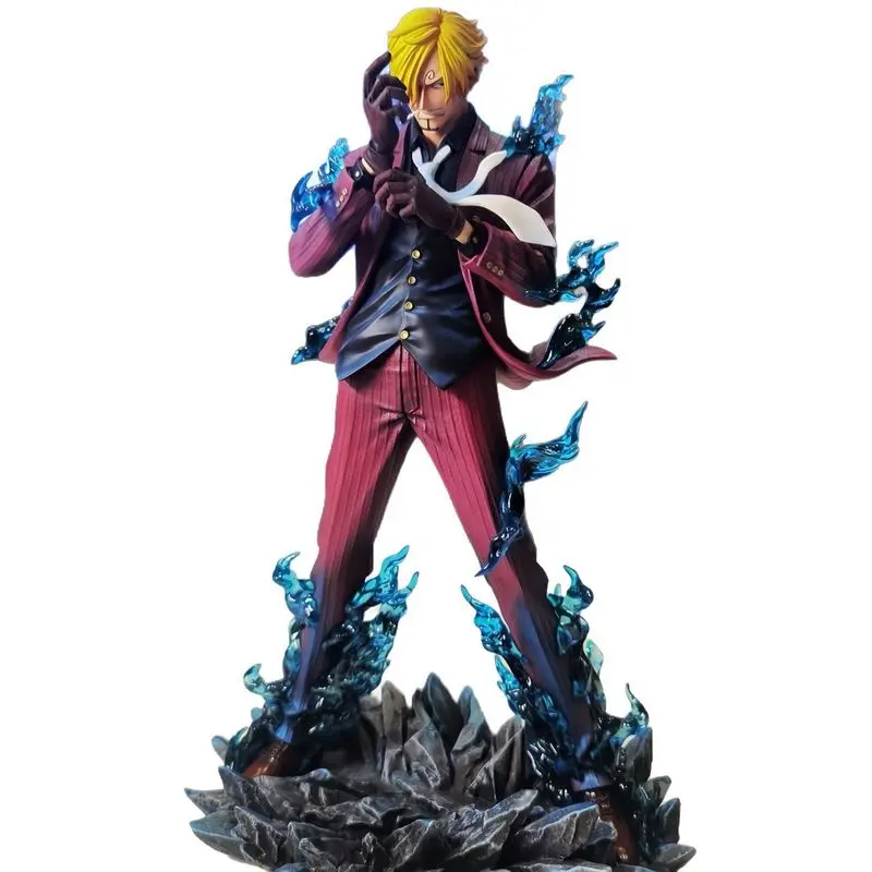 ONE PIECE 25cm Figure Sanji Anime Figures Pop Smoking Sanji Figurine Devil Foot Statue Pvc Collection Kids Toys Birthday Gifts ﻿