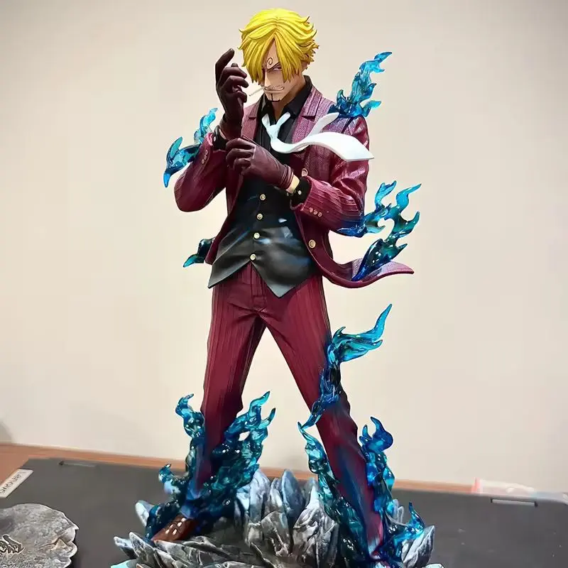 ONE PIECE 25cm Figure Sanji Anime Figures Pop Smoking Sanji Figurine Devil Foot Statue Pvc Collection Kids Toys Birthday Gifts ﻿