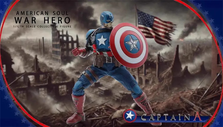 Original Joy Man Toys 1/12 Scale Captain American Soul War Hero Action Figure Collectible Jmtoys Jm003 Kid Toy Boy Birthday Gift