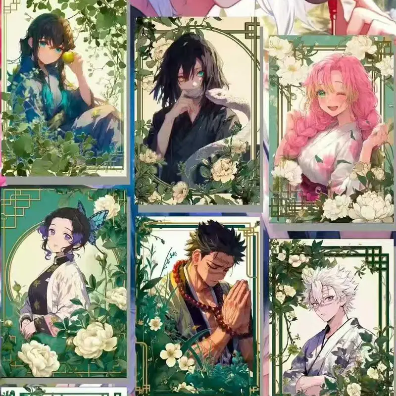 2025 Wholesales Demon Slayer Cards A6 Acrylic Colored Paper Sexy Style Waifu Trading Anime Card Doujin Toy Gifts