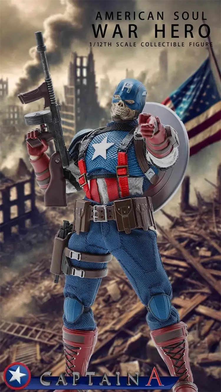 Original Joy Man Toys 1/12 Scale Captain American Soul War Hero Action Figure Collectible Jmtoys Jm003 Kid Toy Boy Birthday Gift