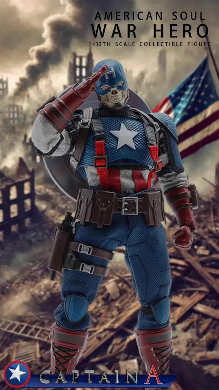 Original Joy Man Toys 1/12 Scale Captain American Soul War Hero Action Figure Collectible Jmtoys Jm003 Kid Toy Boy Birthday Gift