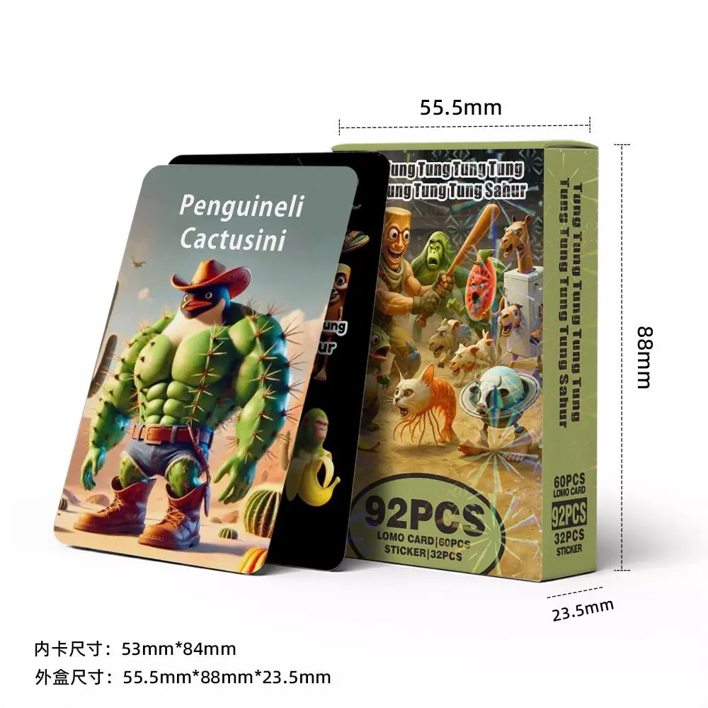 92pcs Tralalero Tralala Cards Anime Italian Brainrot Game Card Tungtung Sahur Photo Collection Kids Party Cosplay Classic Toys