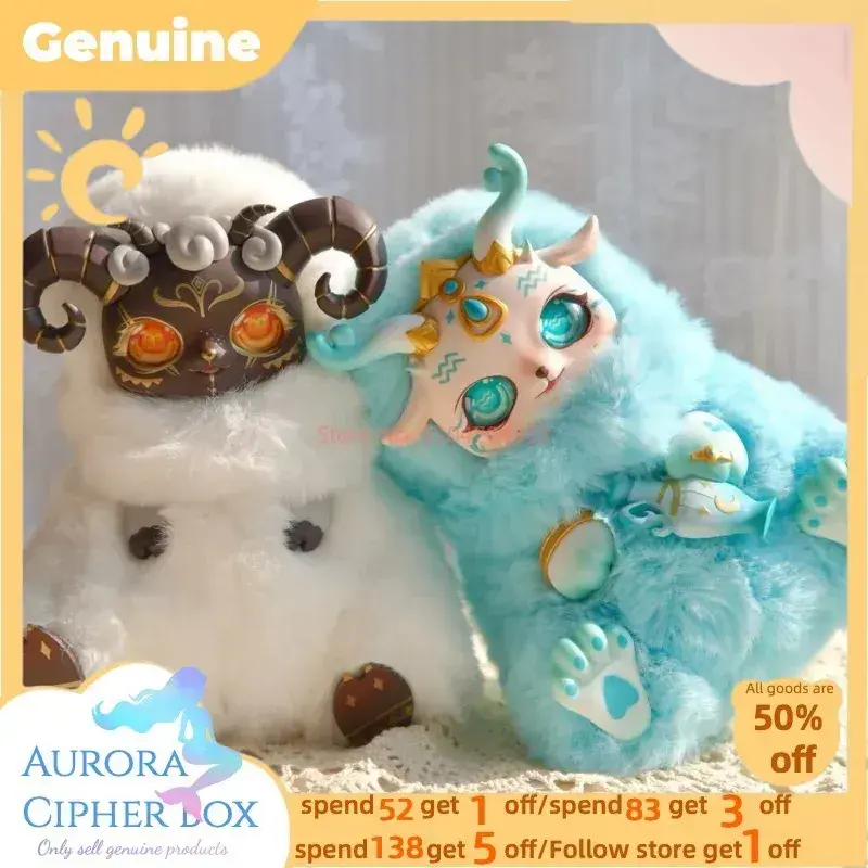 Genuine Blind Box Mobo Star Twelve Constellations Series Mystery Box Soft Plush Vinyl Doll Girl Desktop Collection Surprise Gift