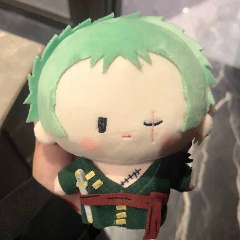 15cm ONE PIECE Luffy Plush Doll Roronoa Zoro Anime Cartoon Couples Bag Pendant Bedroom Decoration Ornaments Collection Toy Gifts