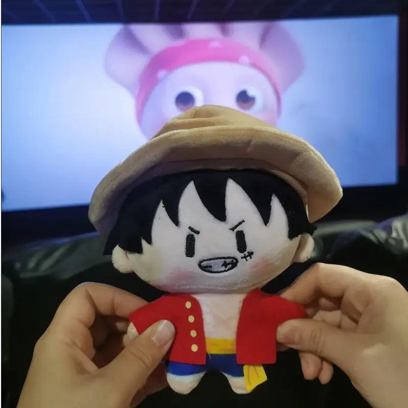 15cm ONE PIECE Luffy Plush Doll Roronoa Zoro Anime Cartoon Couples Bag Pendant Bedroom Decoration Ornaments Collection Toy Gifts