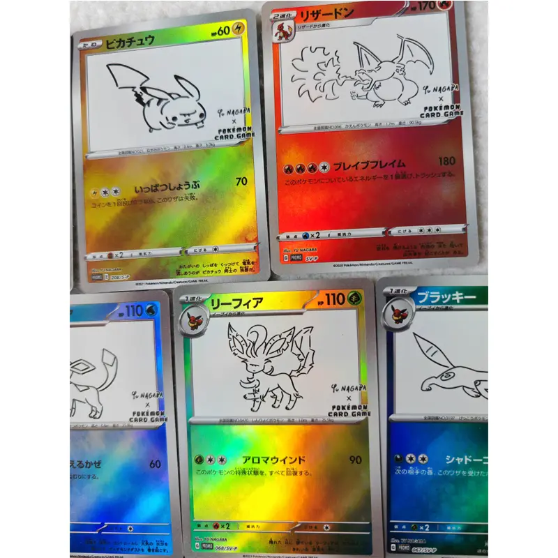 Pokemon Flash Cards Pikachu Charizard Eeveelution Yu Nagaba Series Diy Anime Peripheral Game Collection Card Gifts for Friends
