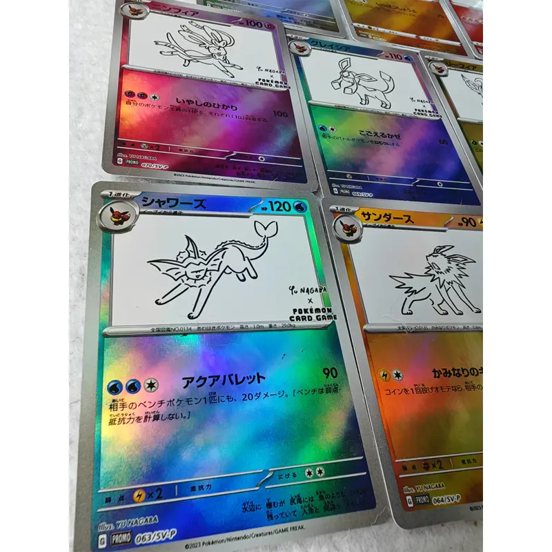 Pokemon Flash Cards Pikachu Charizard Eeveelution Yu Nagaba Series Diy Anime Peripheral Game Collection Card Gifts for Friends