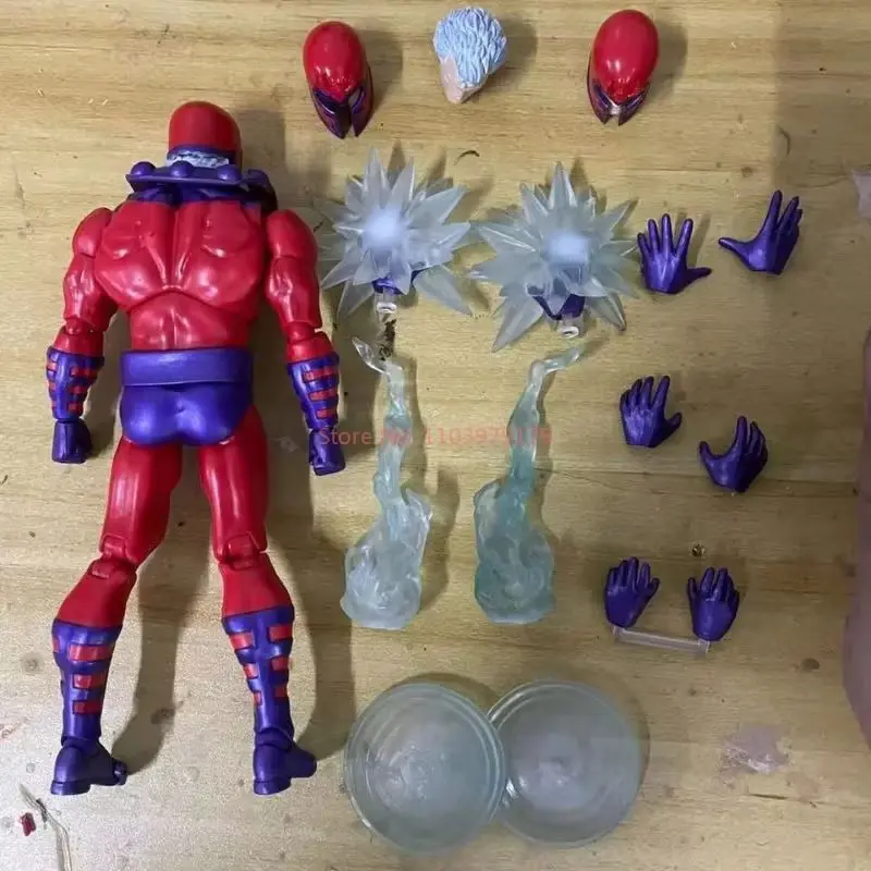 In Stock Mafex X-Men Anime Action Magneto Figure 4 Head Variants Collectible Toy Figurine Boys Desk Decoration Ornaments Gift