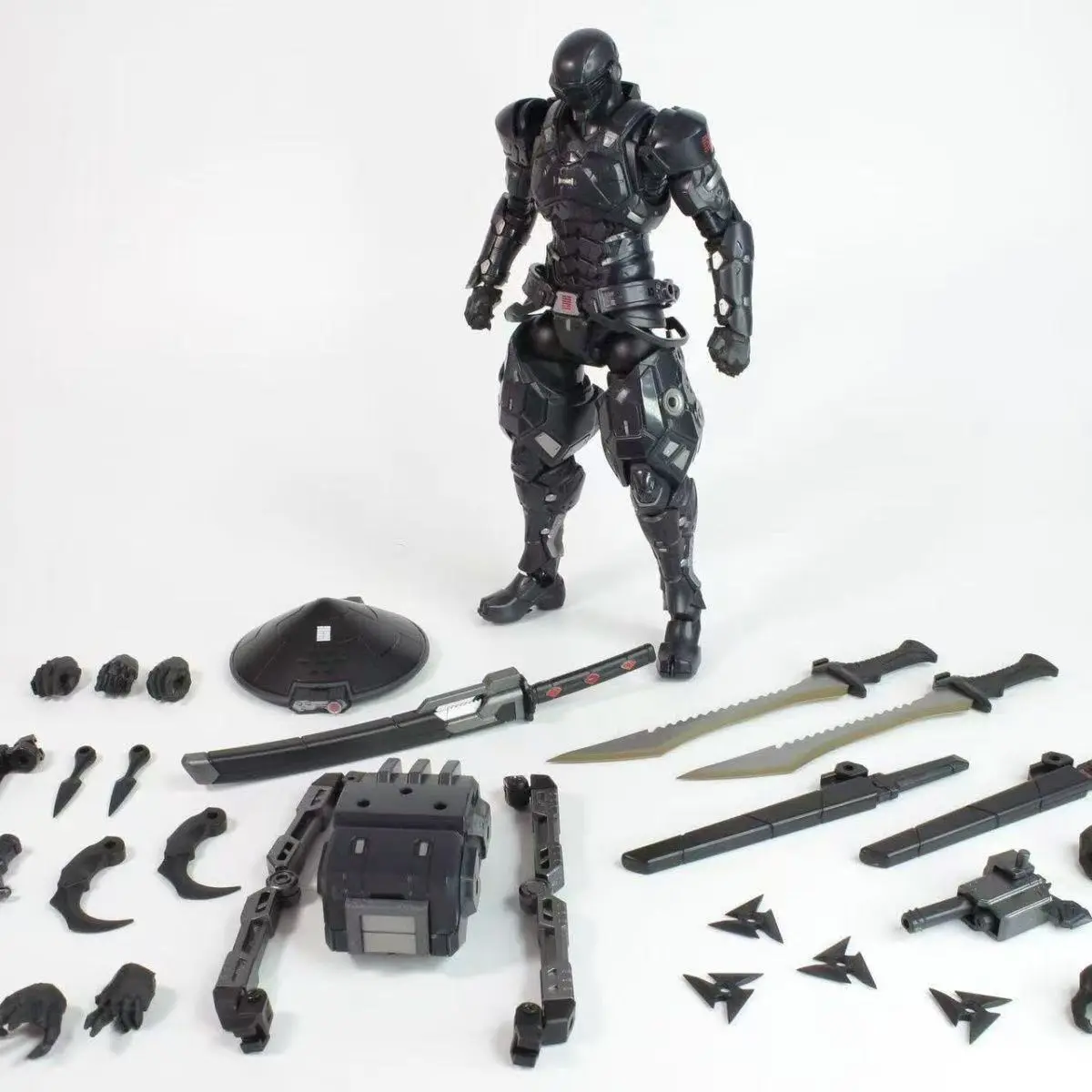 Anime Black Warrior Action Figure Cool Snake Eye SC001 Black Warrior With Sword Movable Model Figurine For Kid Collection Gifts