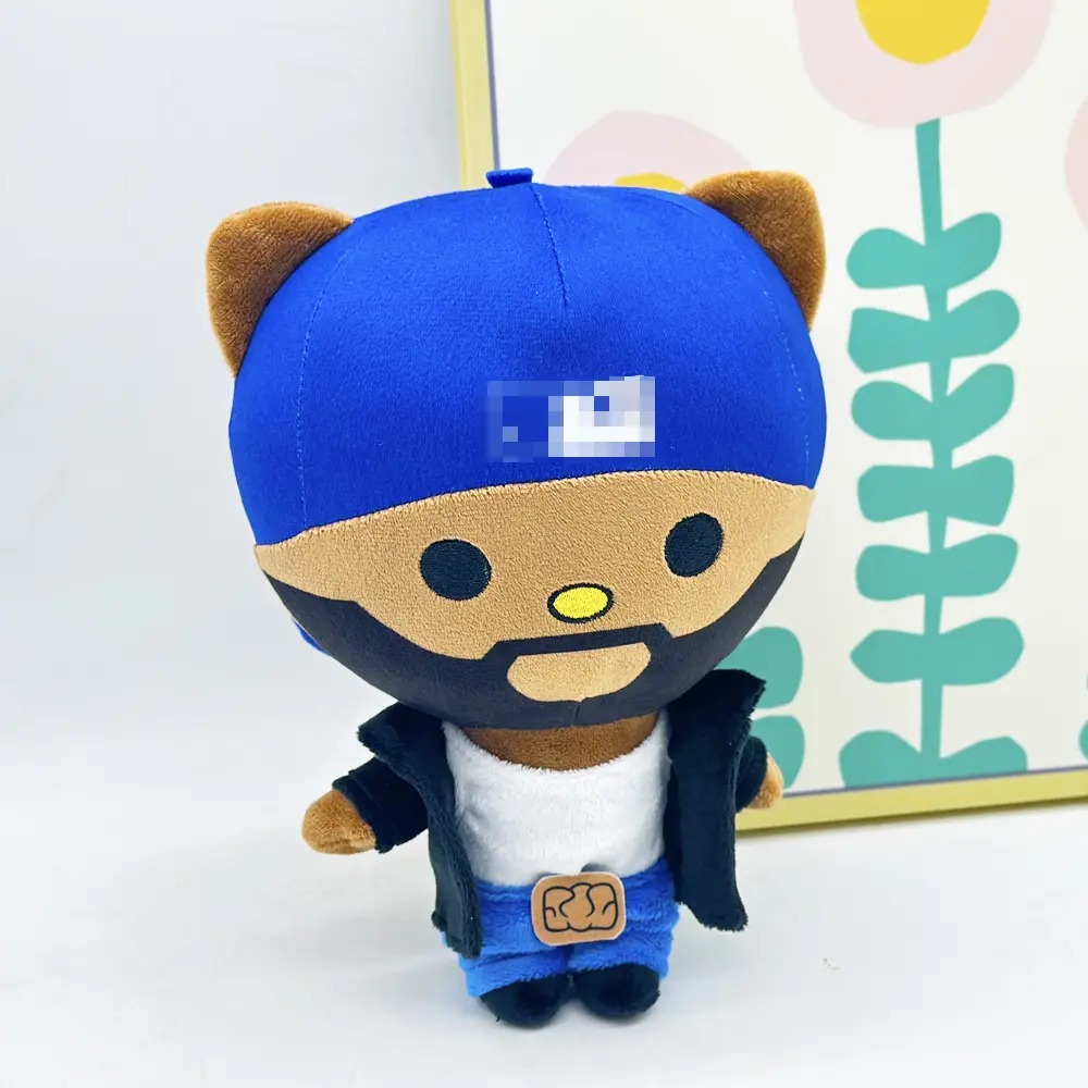 New Hello Kitty Kendrick Lamar With Blue Hat Boy Plush Doll Figure Stuffed Toy Cute Boys Girls Fans Collect Gift