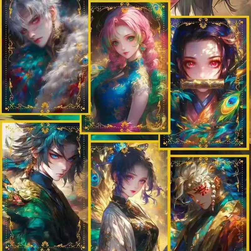 Block Cultural Creation Wholesales Demon Slayer Collection Cards Booster Box Acrylic Paper Kids Playing Cards Tables Games