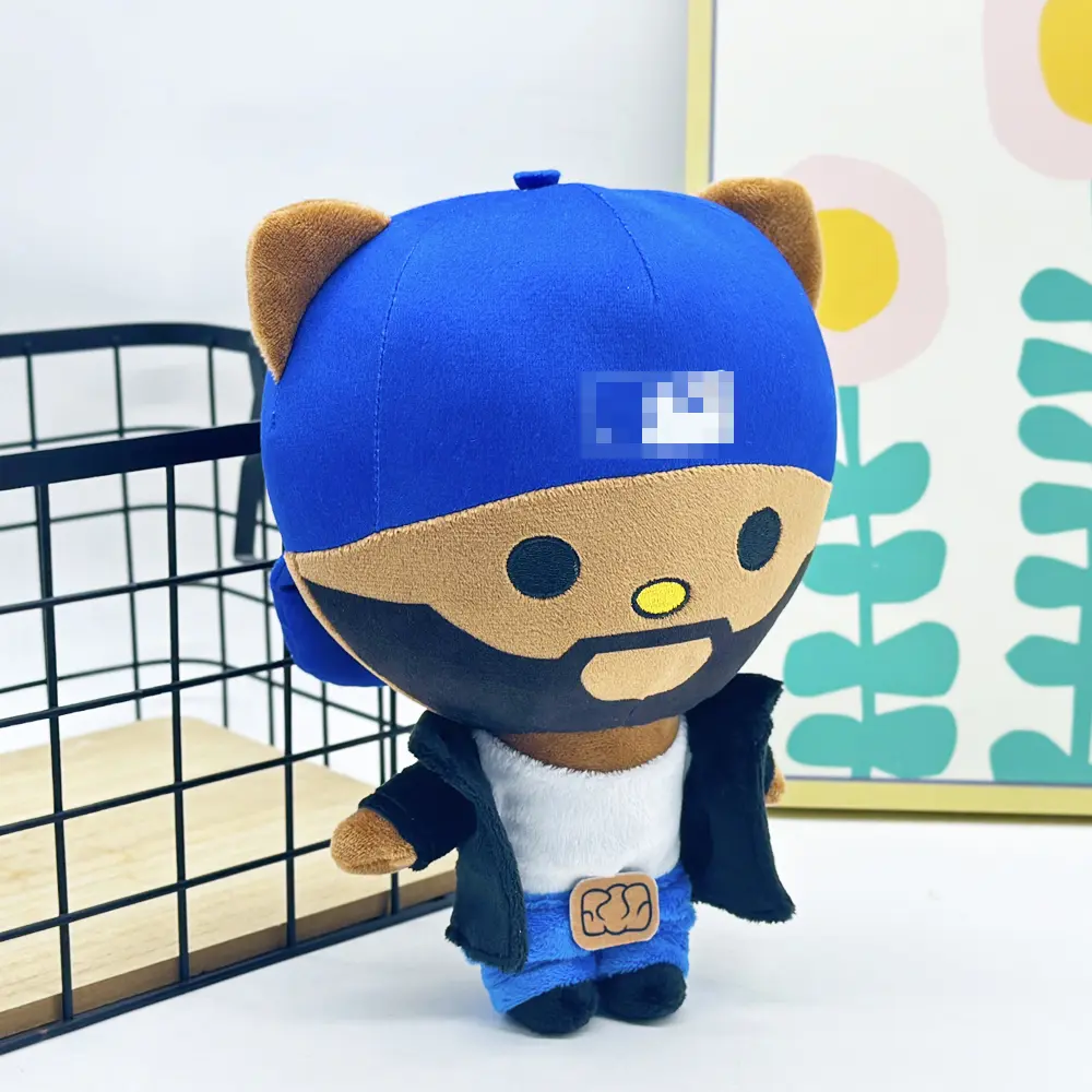 New Hello Kitty Kendrick Lamar With Blue Hat Boy Plush Doll Figure Stuffed Toy Cute Boys Girls Fans Collect Gift