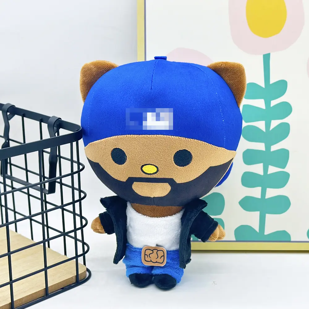 New Hello Kitty Kendrick Lamar With Blue Hat Boy Plush Doll Figure Stuffed Toy Cute Boys Girls Fans Collect Gift