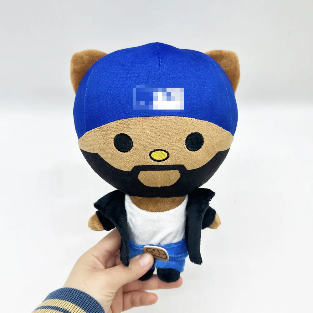 New Hello Kitty Kendrick Lamar With Blue Hat Boy Plush Doll Figure Stuffed Toy Cute Boys Girls Fans Collect Gift