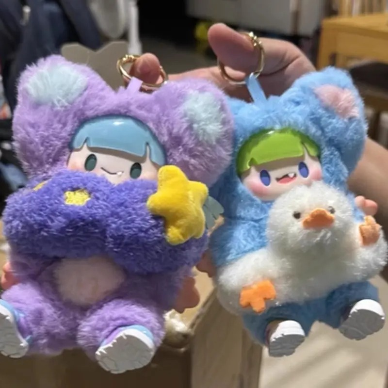 Adou Colorful Life Series Blind Box Plush Doll Fluffy Backpack Pendant Collection Surprise Mystery Box Model Toy Customized Gift