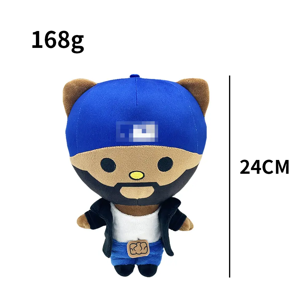 New Hello Kitty Kendrick Lamar With Blue Hat Boy Plush Doll Figure Stuffed Toy Cute Boys Girls Fans Collect Gift