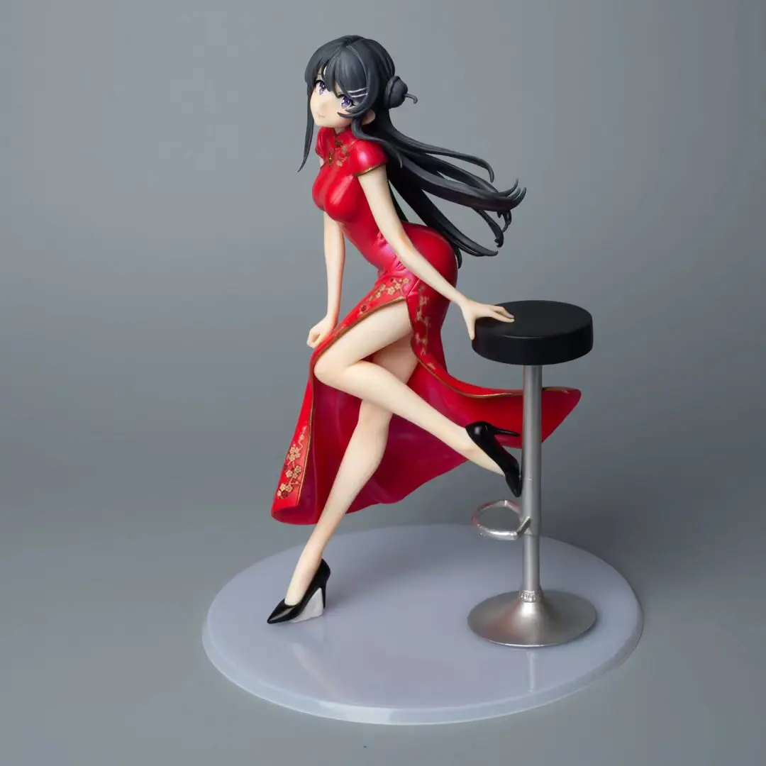 Rascal Does Not Dream of Bunny Girl Senpai Mai Sakurajima Chinese Dress Anime PVC Action Figure Toy Statue Collection Model Doll