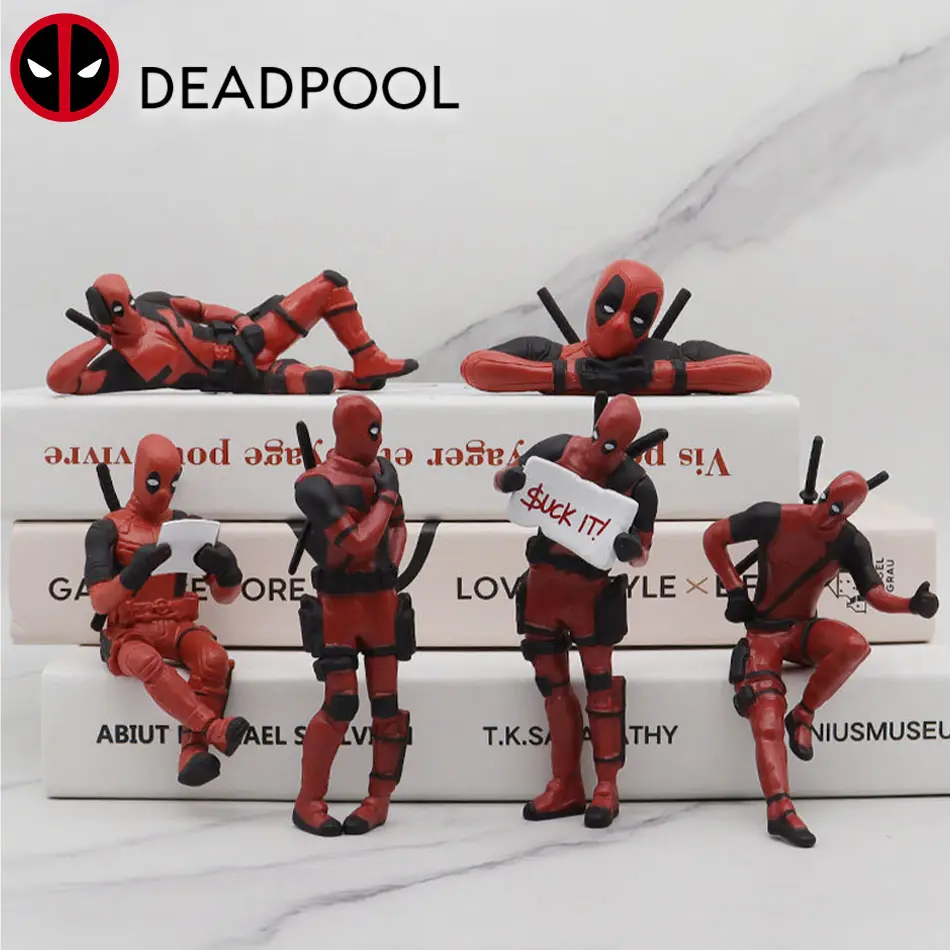 Anime Deadpool 2 Action Figure Sitting lying Posture Model Anime X-Men Mini Doll Decoration Collection Figurine Gifts