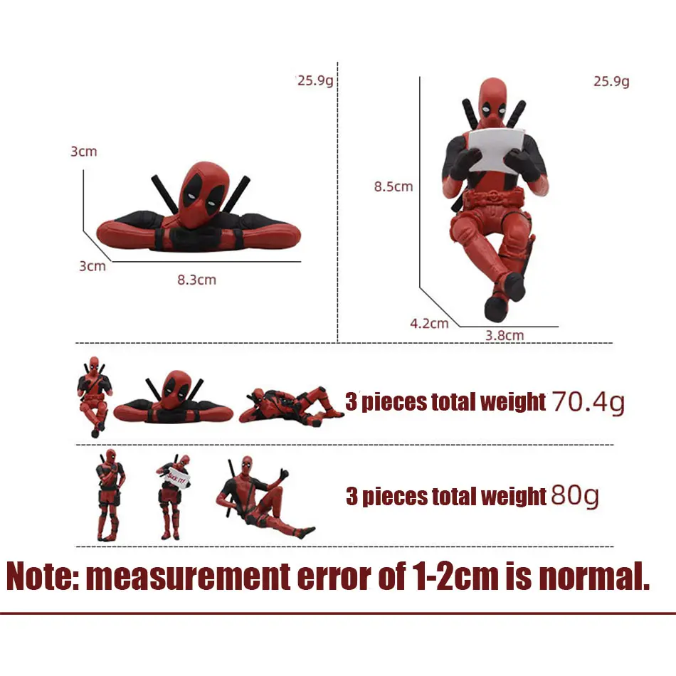 Anime Deadpool 2 Action Figure Sitting lying Posture Model Anime X-Men Mini Doll Decoration Collection Figurine Gifts