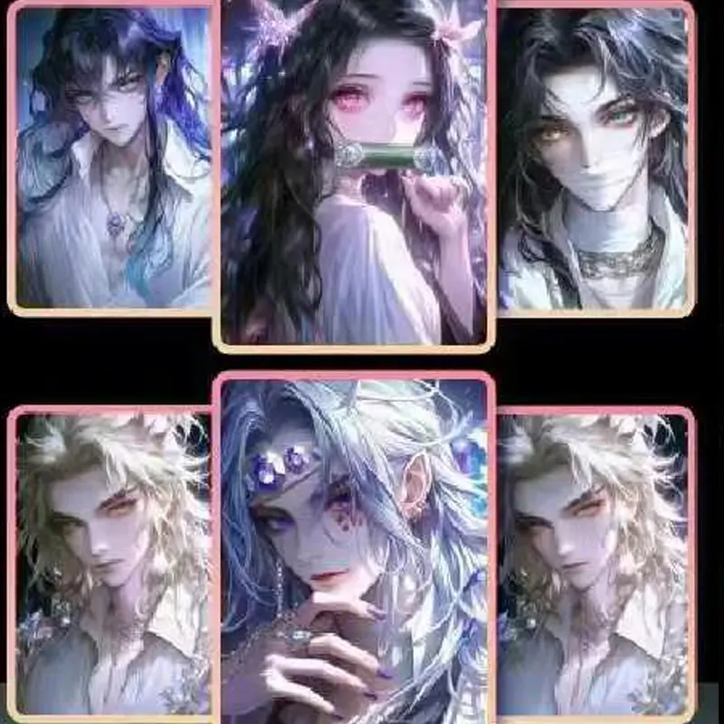 Wholesales Demon Slayer Anime Cards Acrylic Character Collection Card Tanjirou Kamado Nezuko Gifts Playing Cards Party Games