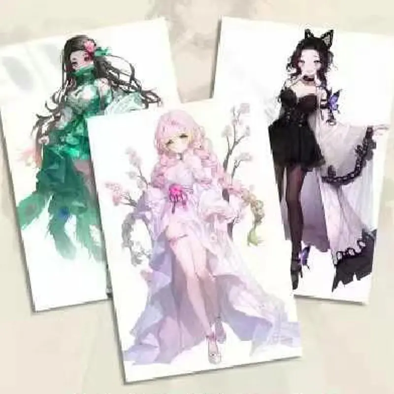 Wholesales Demon Slayer Anime Cards Acrylic Character Collection Card Tanjirou Kamado Nezuko Gifts Playing Cards Party Games