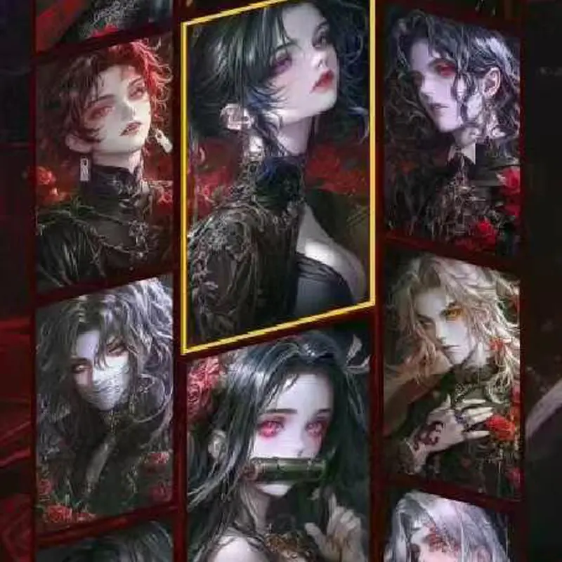 Wholesales Demon Slayer Anime Cards Acrylic Character Collection Card Tanjirou Kamado Nezuko Gifts Playing Cards Party Games
