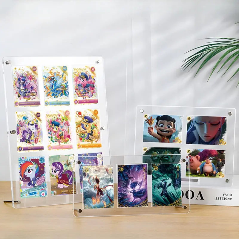 Acrylic Magnetic Card Display Stand High Transparent Base for Anime Star Game Cards Collectible Card Holder Showcase