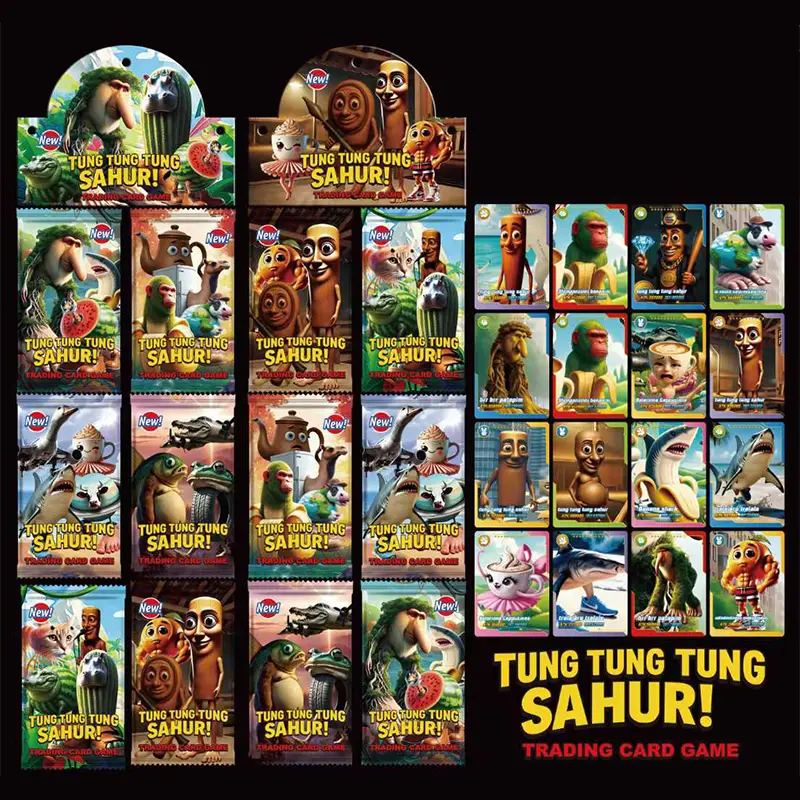 Board Game Brainrot Tung Sahur Card Tralalero Tralala Collection Card Bombardino Crocodilo Shimpanzini Bananini Battle Carte Toy