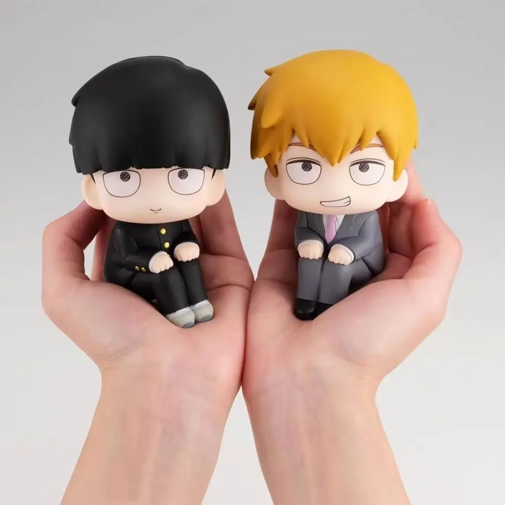 Anime Mob Psycho 100 Figures Gk Reigen Arataka Q Edition Kawaii Sitting Palm Series Model Doll Desktop Ornaments Collectible Toy