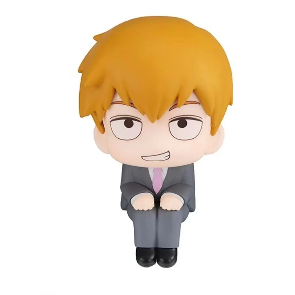 Anime Mob Psycho 100 Figures Gk Reigen Arataka Q Edition Kawaii Sitting Palm Series Model Doll Desktop Ornaments Collectible Toy
