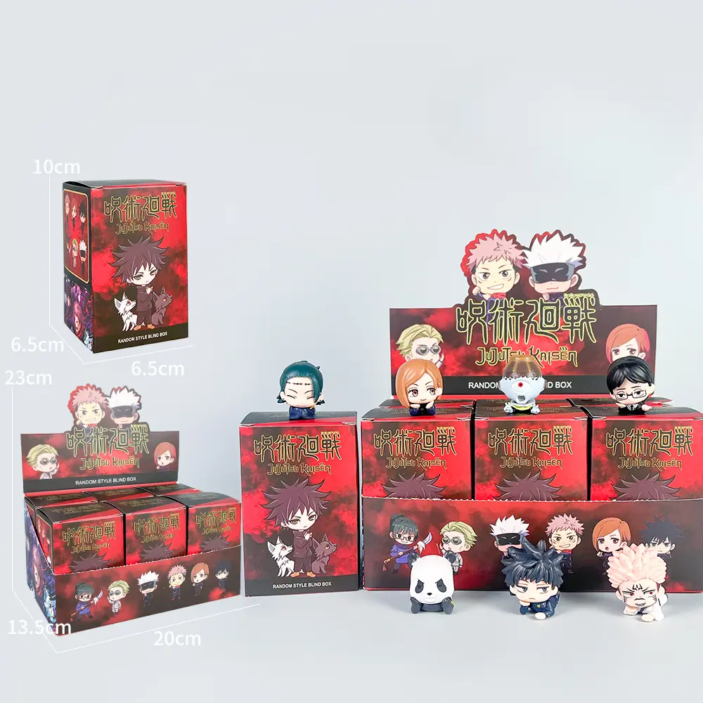 7Pcs/Set Lying Style Anime Jujutsu Kaisen Mini Figure Toys  Satoru Gojo Mini Cute Gk PVC Statue Figurine Collectible Toys