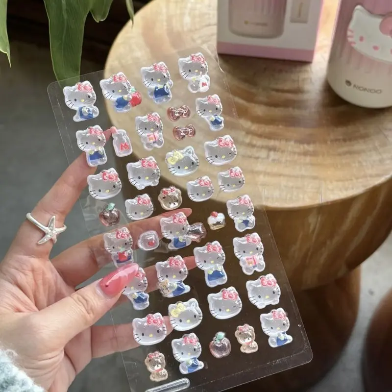 Cinnamoroll Kuromi My Melody Pompom Purin 3d Resin Stickers Set Anime Themed Diy Scrapbooking Decoration Gifts Collectible Toys