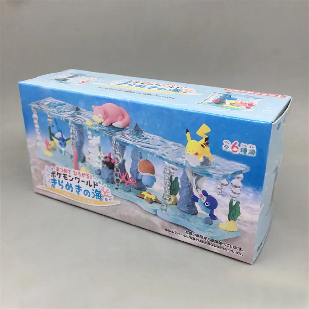 6pcs/set Anime Pokemon World In Sea Collection Figure Squirtle Dewgong Slowpoke Marill Pyukumuku Corsola Popplio