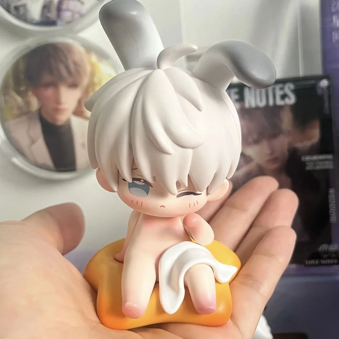 Love And Deepspace Anime Figure Bath Towel Series Sylus Rafayel Zayne Xavier Cute Pvc Model Doll Collection Room Desk Toys Gifts