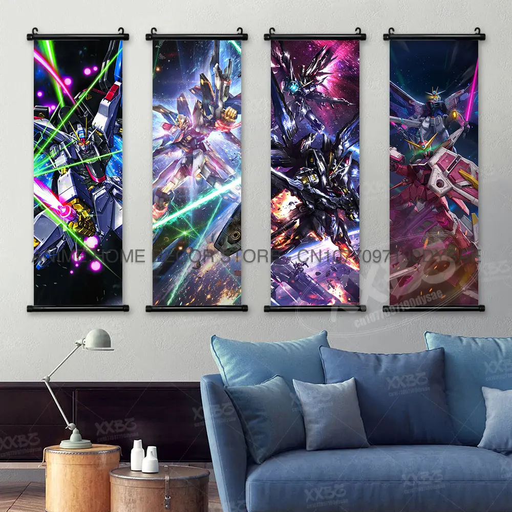 Gundam Poster Scroll Wall Freedom Decor Home Destiny Picture Art Pulse Hanging Anime Painting Justice Wallpaper Mobile Suit ZAKU
