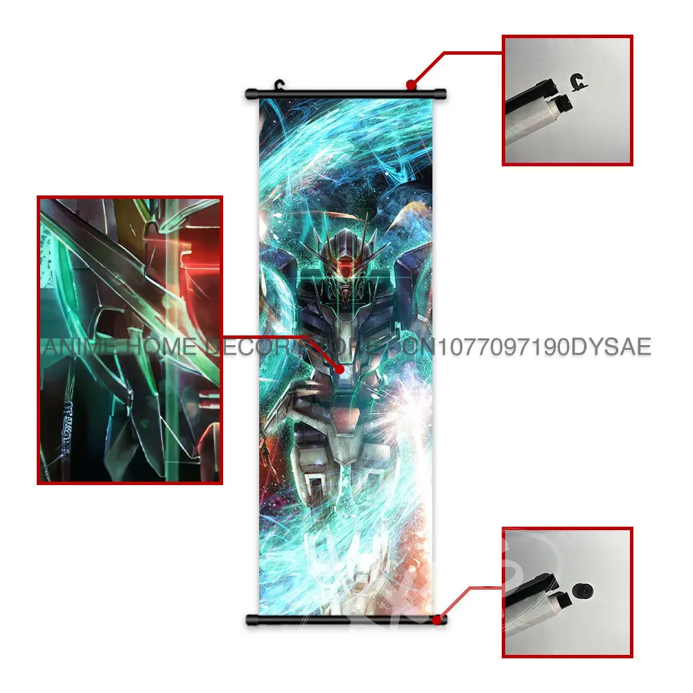Gundam Poster Scroll Wall Freedom Decor Home Destiny Picture Art Pulse Hanging Anime Painting Justice Wallpaper Mobile Suit ZAKU