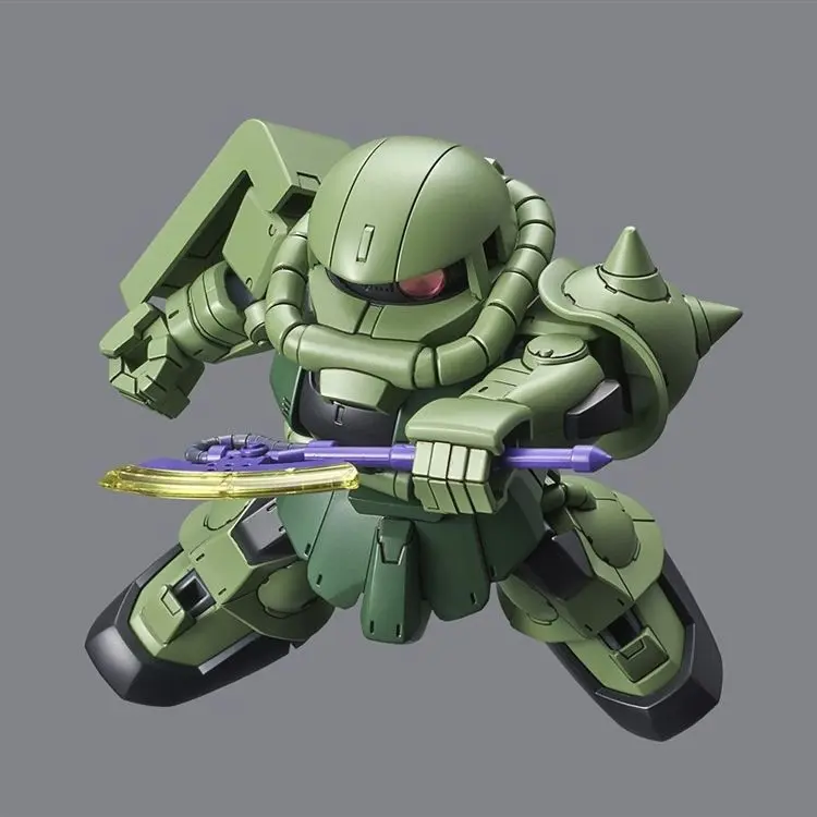 Sdcs Green Zaku Ii Model Mecha Assembly Kit Mini Robot Toy Assembly Movable Action Statue Collection Anime Room Decora Desk Gift